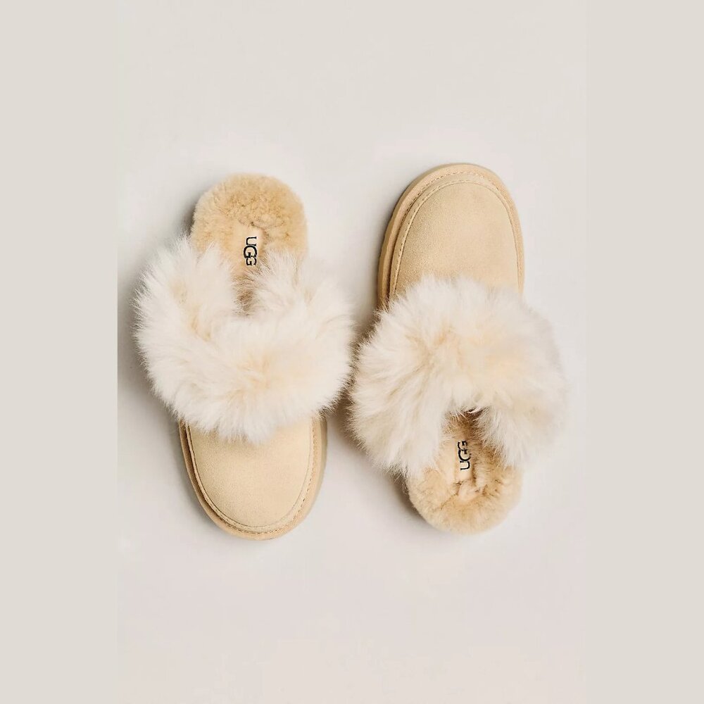 NEW UGG Size 10 Women's Disquette Chalet Slippers - Light Sand